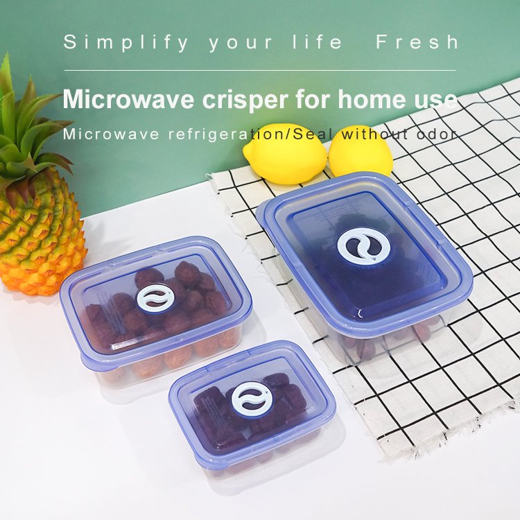 3-Piece Set of Eco-Friendly Microwave Safe Plastic Boxes 130/750/1250ml Kitchen Food Storage Containers Set with Airtight Lids