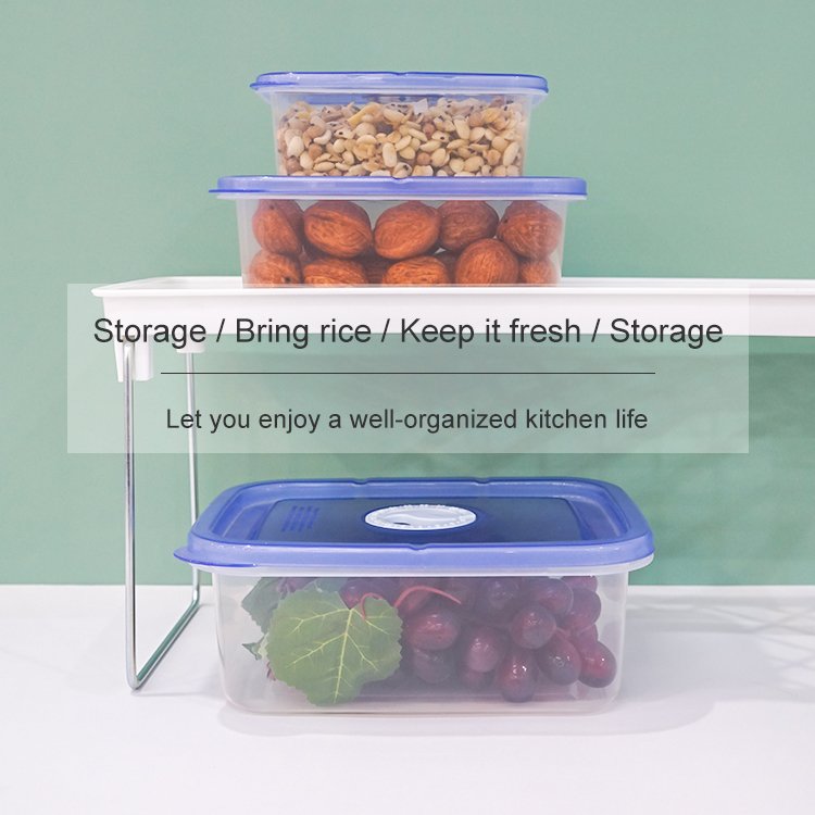 3-Piece Set of Eco-Friendly Microwave Safe Plastic Boxes 130/750/1250ml Kitchen Food Storage Containers Set with Airtight Lids