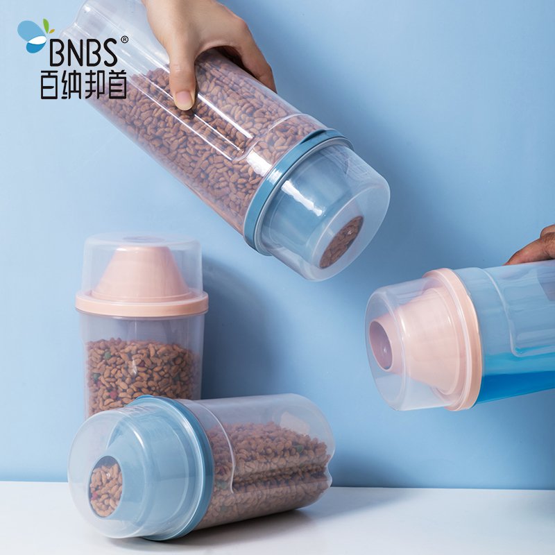 Cat Pet Food Storage Containers Pet Dog Cat Bird Kibble Food Container Airtight Plastic Kitchen Support Freshness Preservation