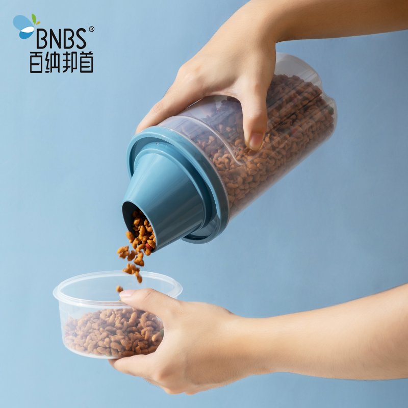 Cat Pet Food Storage Containers Pet Dog Cat Bird Kibble Food Container Airtight Plastic Kitchen Support Freshness Preservation