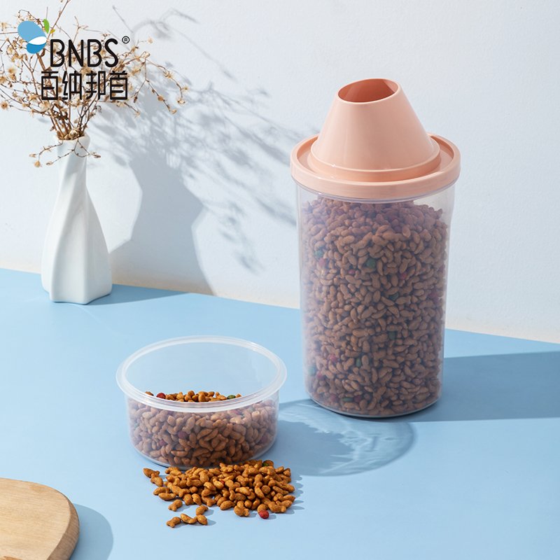Cat Pet Food Storage Containers Pet Dog Cat Bird Kibble Food Container Airtight Plastic Kitchen Support Freshness Preservation