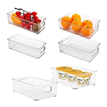 QM kitchen organizer 6 pieces/box plastic container storage bins refrigerator fridge storage box