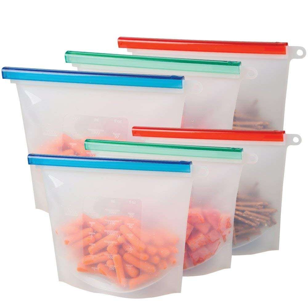 Kitchen Accessories Products Eco Friendly Storage Bags, 2024 New Reusable Silicone Food Bag 4 Set