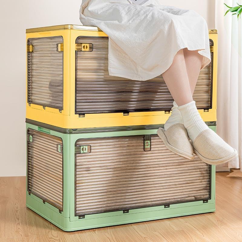 Modern Design Transparent Stackable Home Storage Box Large Capacity Collapsible Foldable Plastic Storage Box New Home Organizer