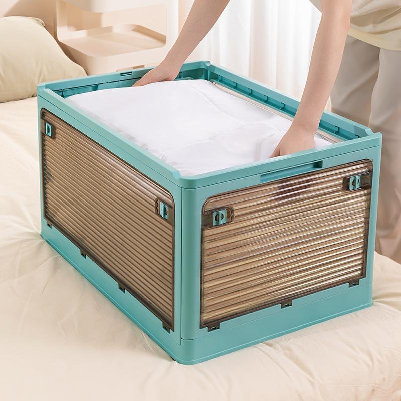 Modern Design Transparent Stackable Home Storage Box Large Capacity Collapsible Foldable Plastic Storage Box New Home Organizer