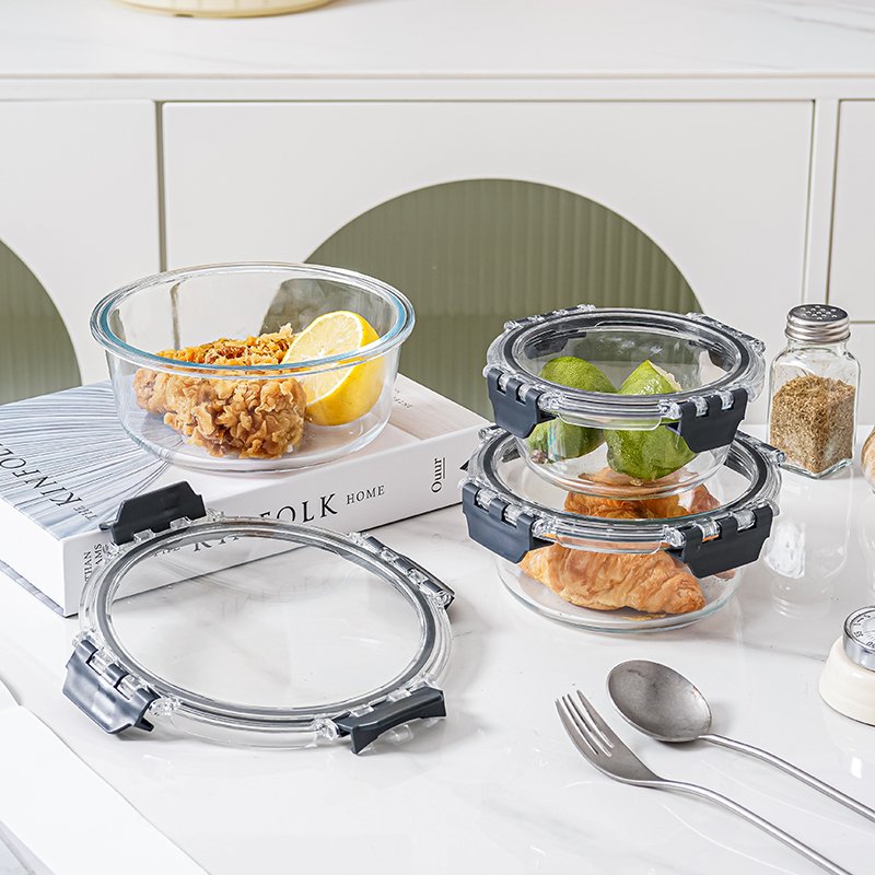 New Trend Food Storage Containers For Kitchen Organization Glass Lunch Container Leakproof Glass Meal Prep Containers With Lid