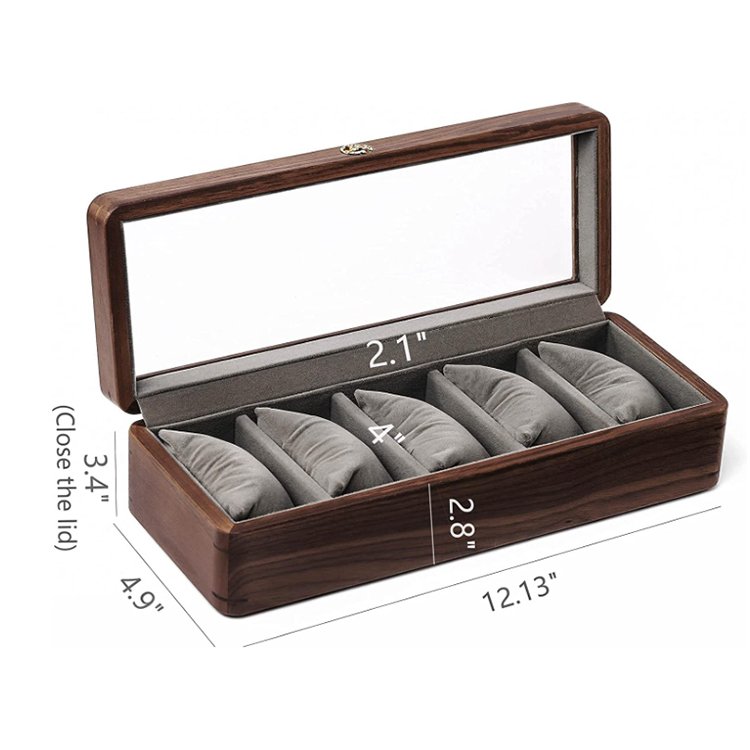 Modern minimalist wooden five slot watch storage display box wooden watch storage box