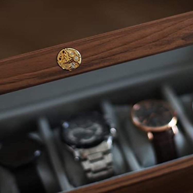 Modern minimalist wooden five slot watch storage display box wooden watch storage box