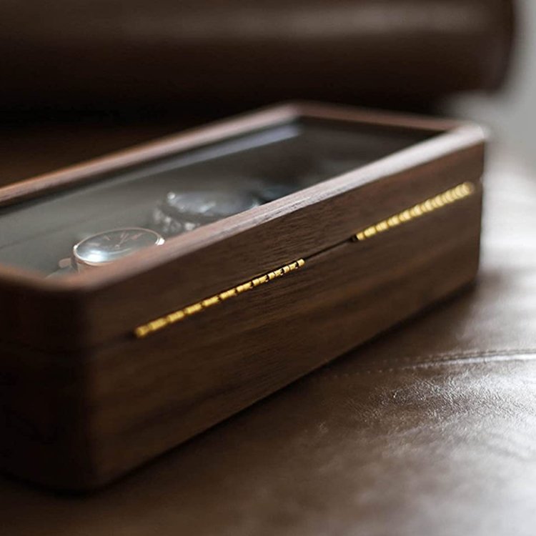 Modern minimalist wooden five slot watch storage display box wooden watch storage box
