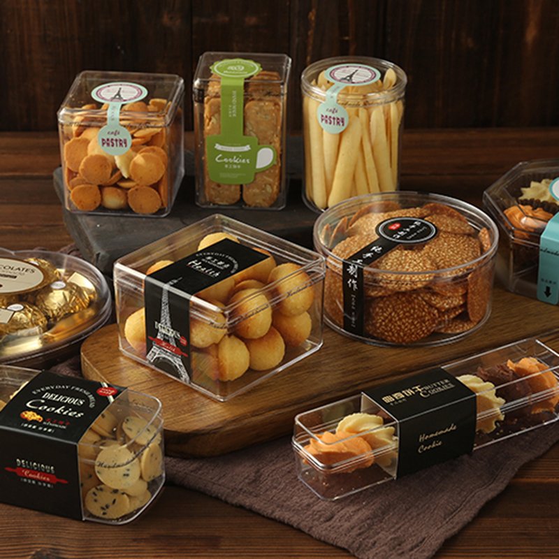 Custom clear cake packaging container plastic dessert storage box with lid