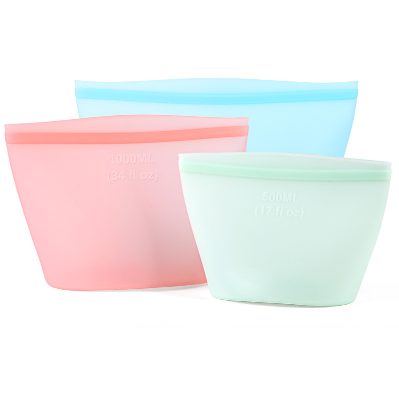 hot selling 2023 Stand Up Zip Leakproof Containers Wrap Ziplock reusable ziplock food storage silicone fresh-keeping bag