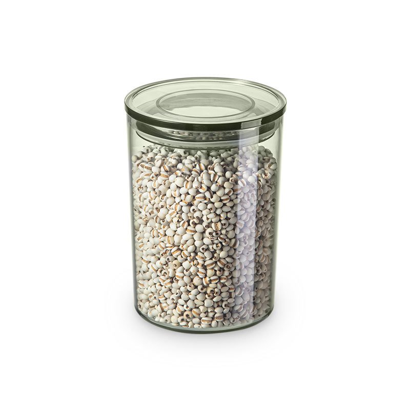 Kitchen Round Plastic Transparent Airtight Dry Food Storage Container Set With Lids