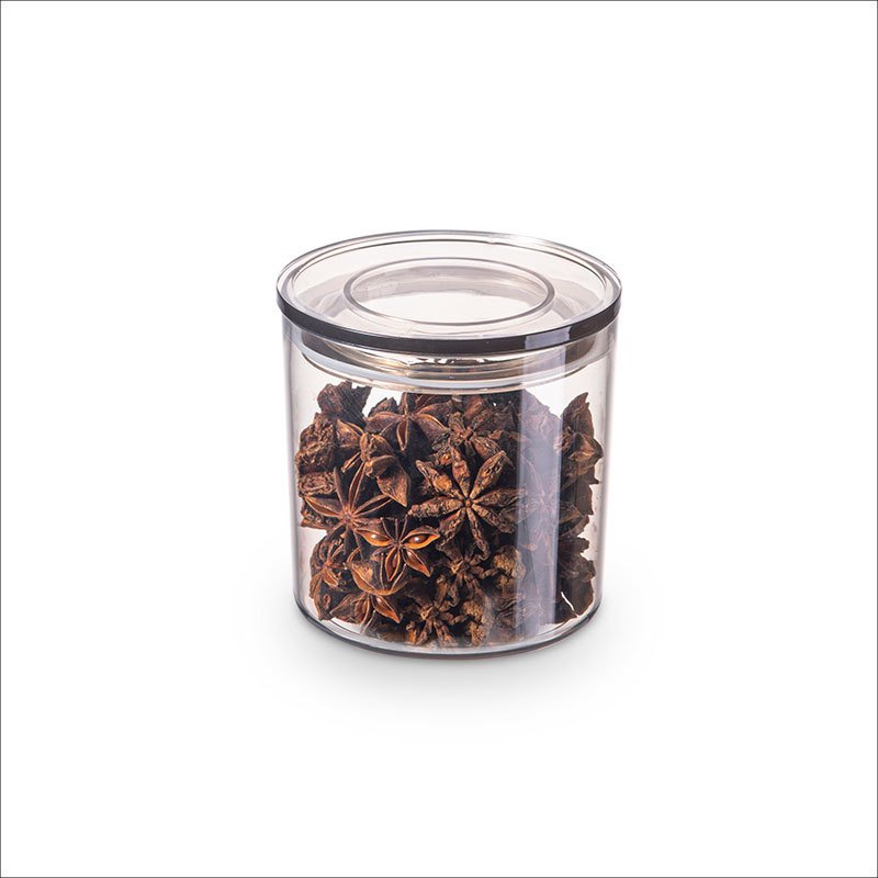 Kitchen Round Plastic Transparent Airtight Dry Food Storage Container Set With Lids