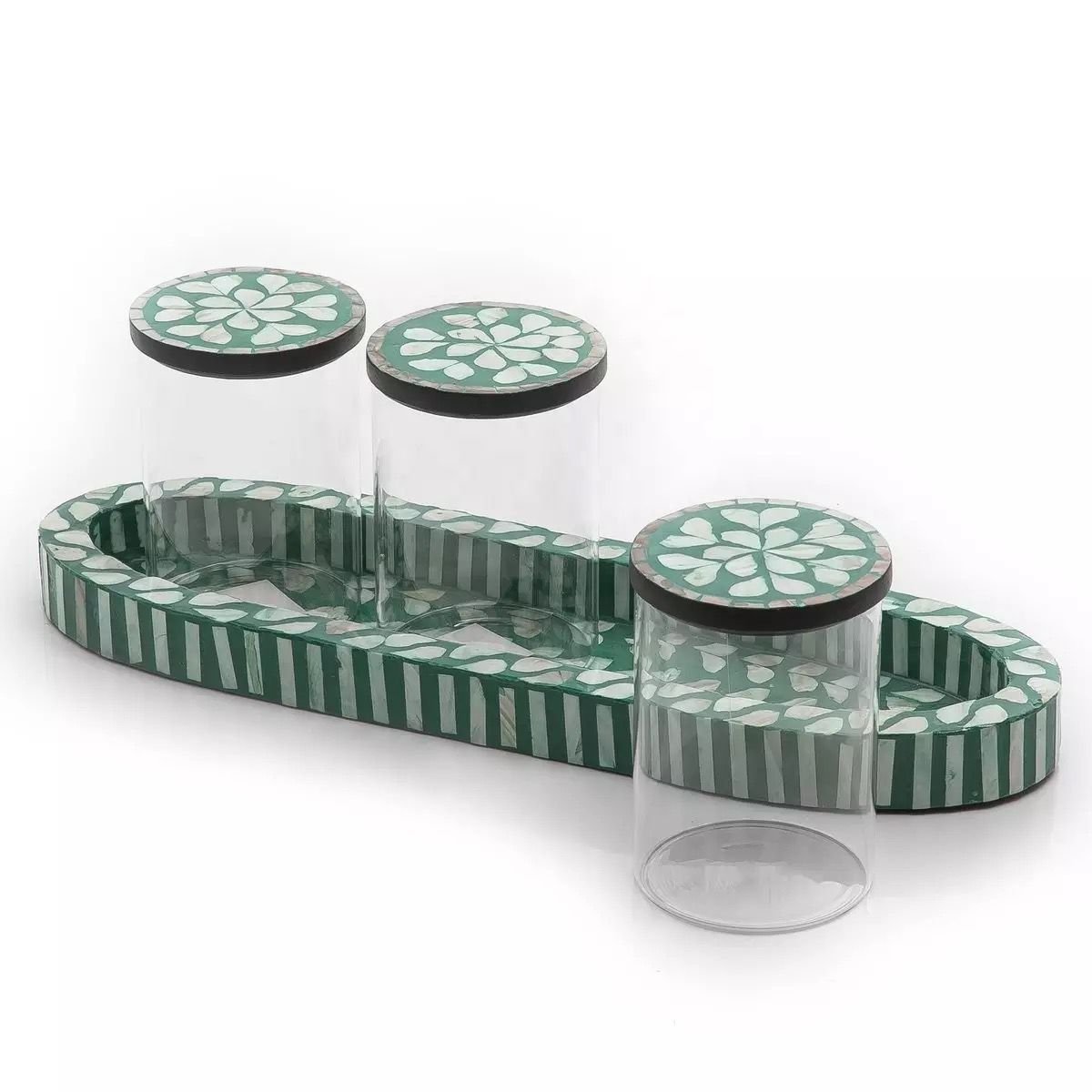 Latest Design Acrylic Tray And Jar Box Wooden Lid Mop Inlay Tableware Home Hotel Restaurants Kitchen Usages Storage Boxes & Bins