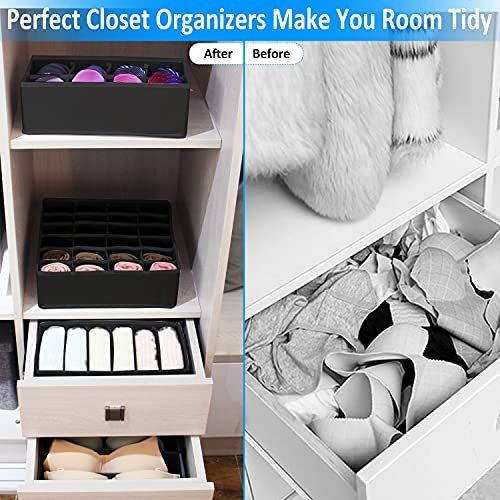 Wholesale Custom Manufacture Fabric Foldable Underwear Drawer Organizers Socks Storage Box Divider