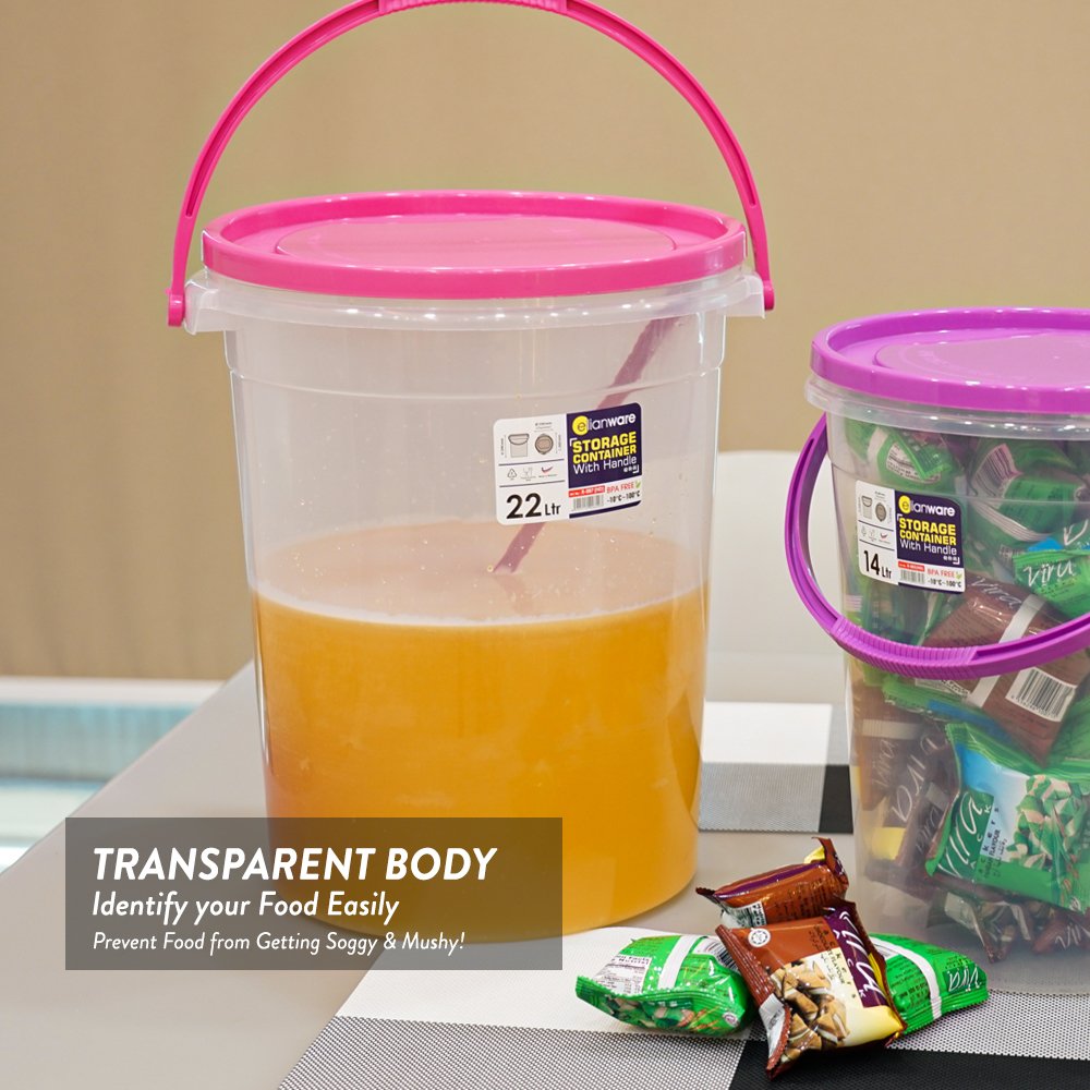 Elianware Standard Size Storage Pail Plastic Bucket Plastic Pail With Handle