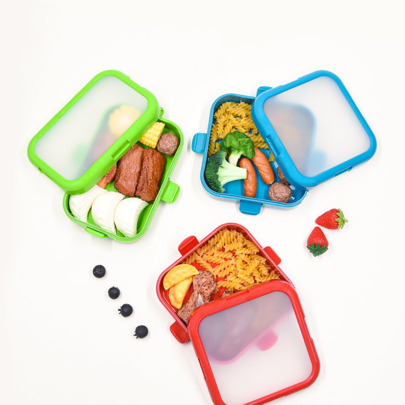 Wholesale Hot Sale Microwavable Portable Food Storage Silicone LunchBox Set Food Storage Boxes for Keeping Fresh