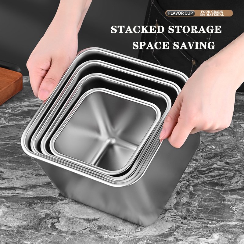 food grade 304 GN Pan stainless steel beans food storage container spice box seasoning basin