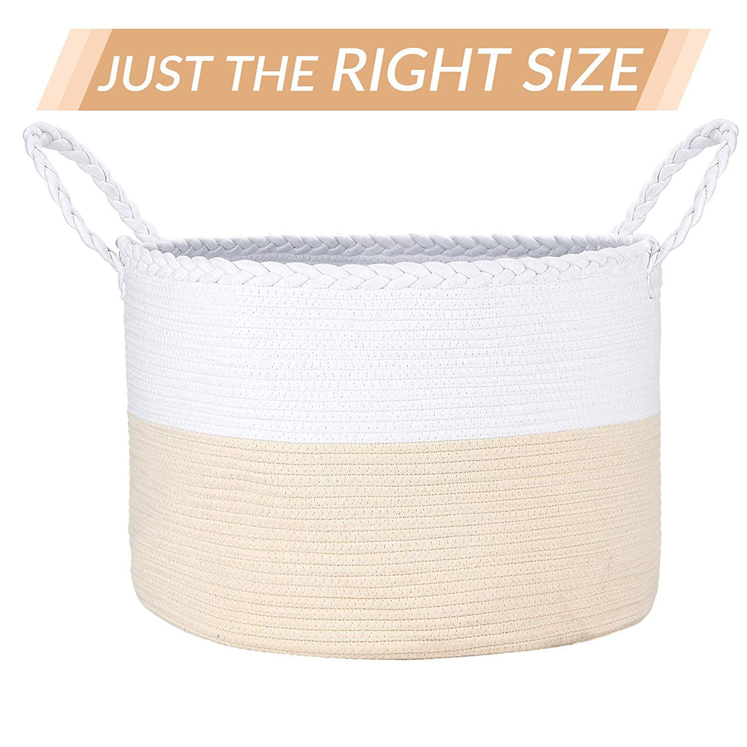 KUYUE Kids Toy Storage Basket Beige Cotton Rope Basket Christmas Gift Basket Storage Boxes & Bins Foldable Paper Box Opp Bag