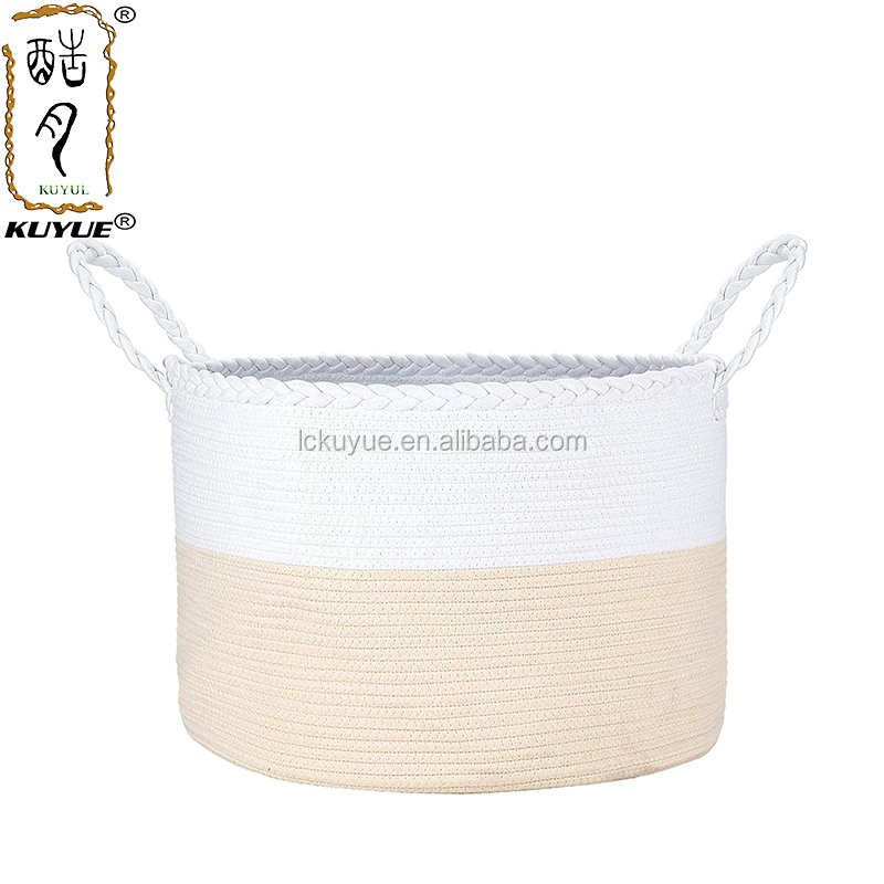 KUYUE Kids Toy Storage Basket Beige Cotton Rope Basket Christmas Gift Basket Storage Boxes & Bins Foldable Paper Box Opp Bag