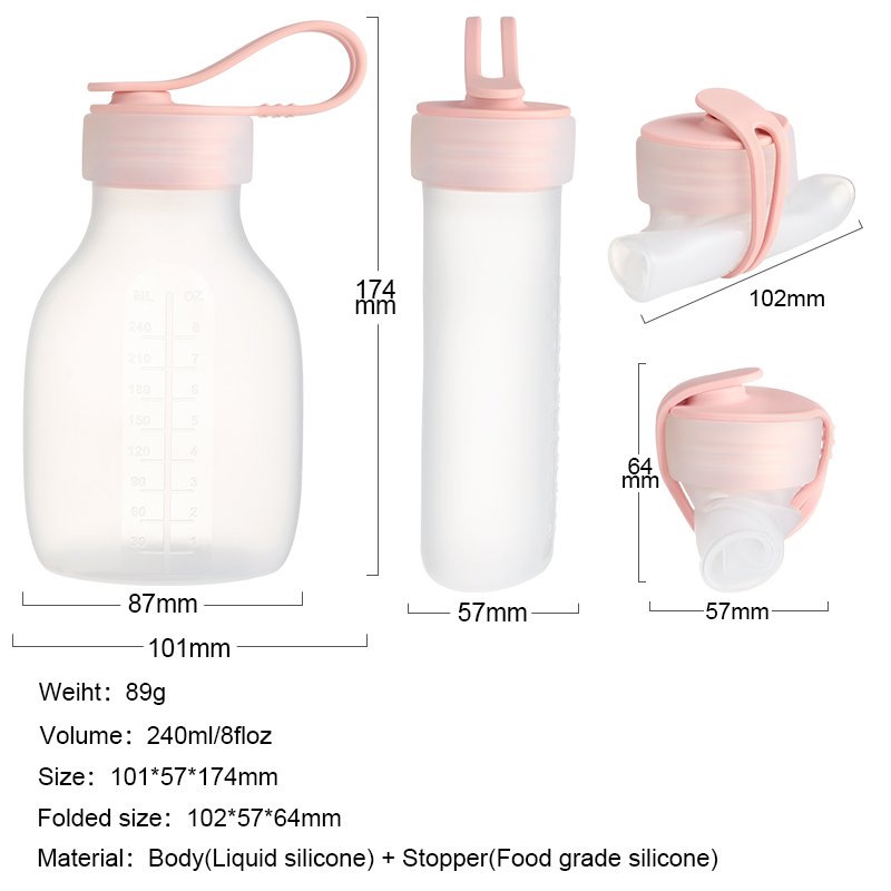 Custom Bpa Free High Quality Cooler Large Foldable Reusable Leakproof Baby Product Silicone Breast Milk Storage Bag