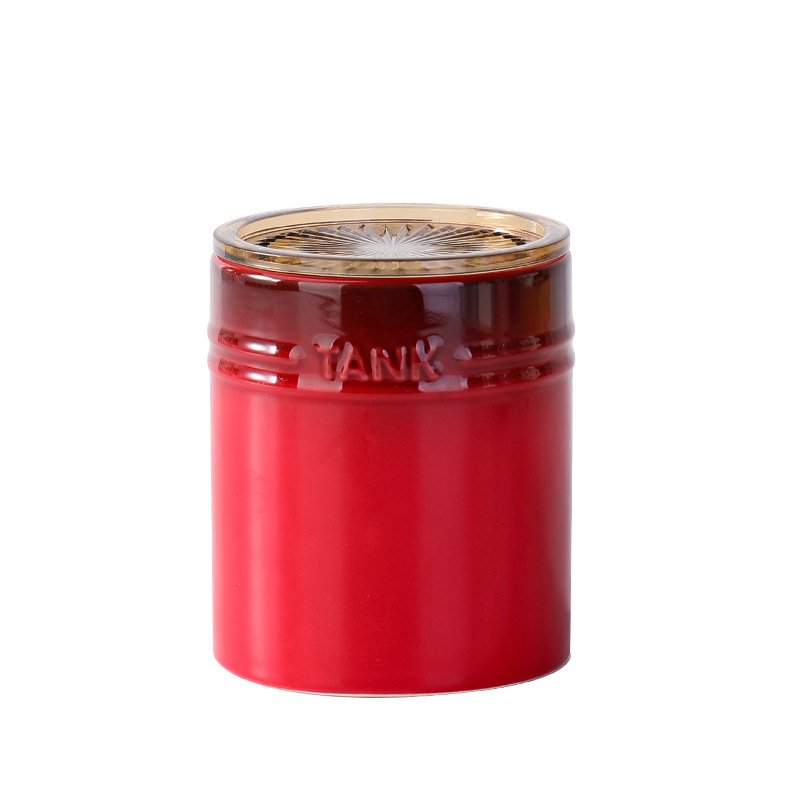Modern Design Colorful Ceramic Snack Bottle Holder Kitchen Supplies Storage Tank Lid Sealed Jar Drawer Style Condiments Canister