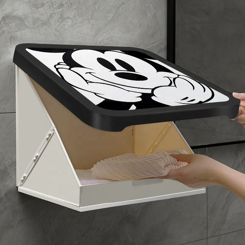 Bathroom Decorate Mural Punch-Free Wall Mounted Hanging Folding Waterproof Cabinet Storage Box For Storage Clothes