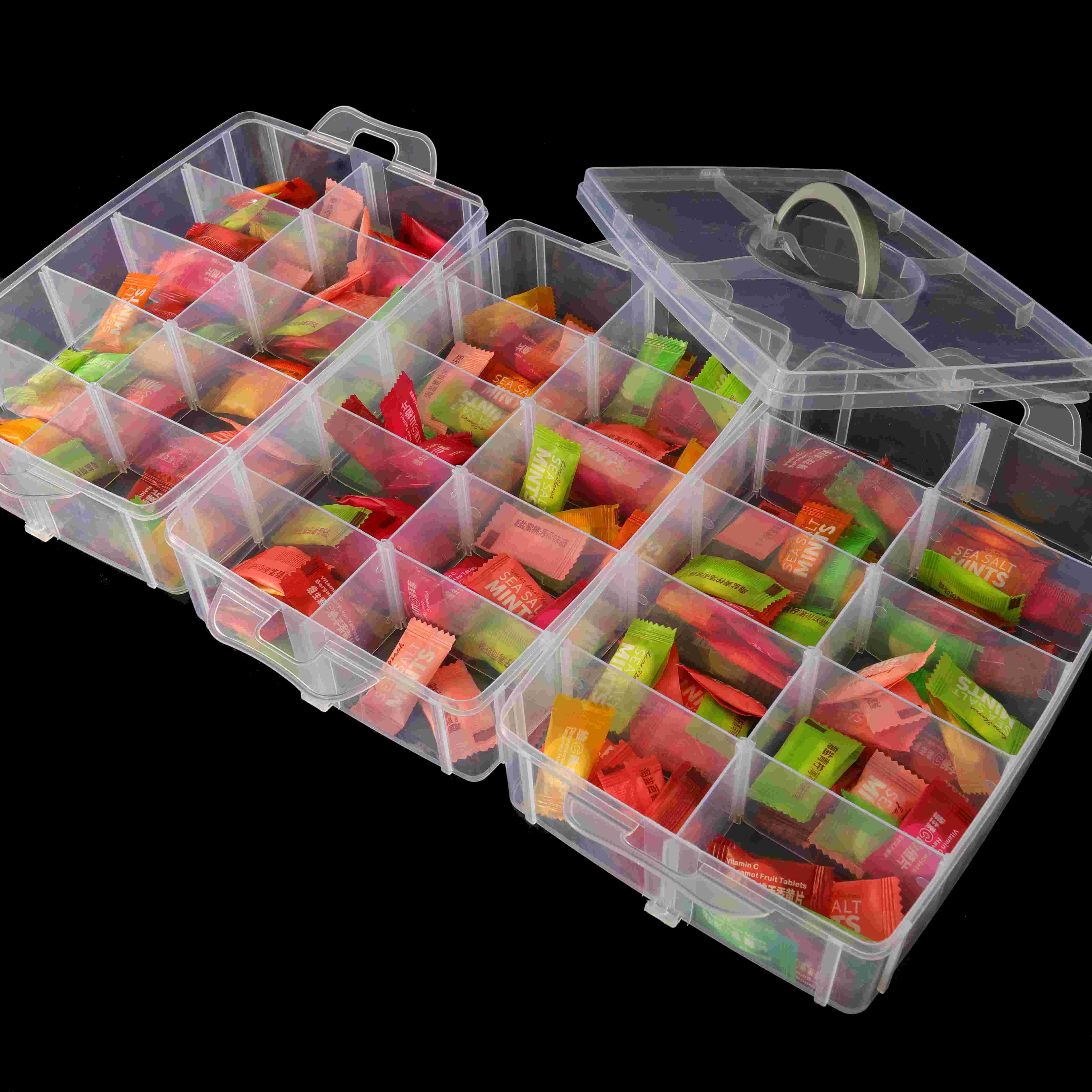 30 18 Grids Adjustable Transparent Plastic Storage For Small Component Jewelry Tool Box Bead Pills Organizer Nail Art Tip