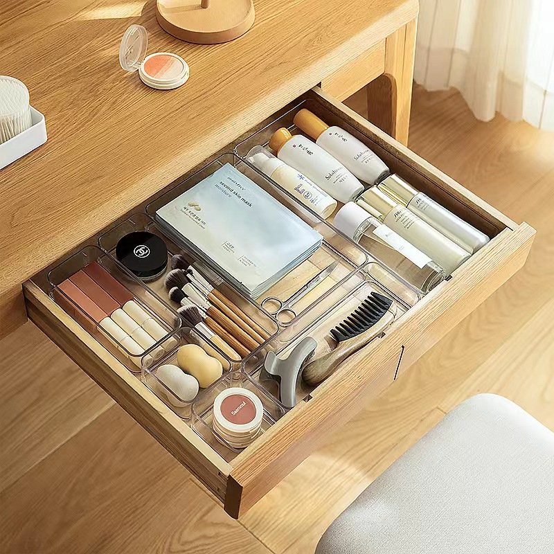 URU Durable Acrylic Color Storage Box Plastic Bathroom Organizer for Drawer