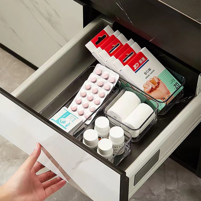 URU Durable Acrylic Color Storage Box Plastic Bathroom Organizer for Drawer