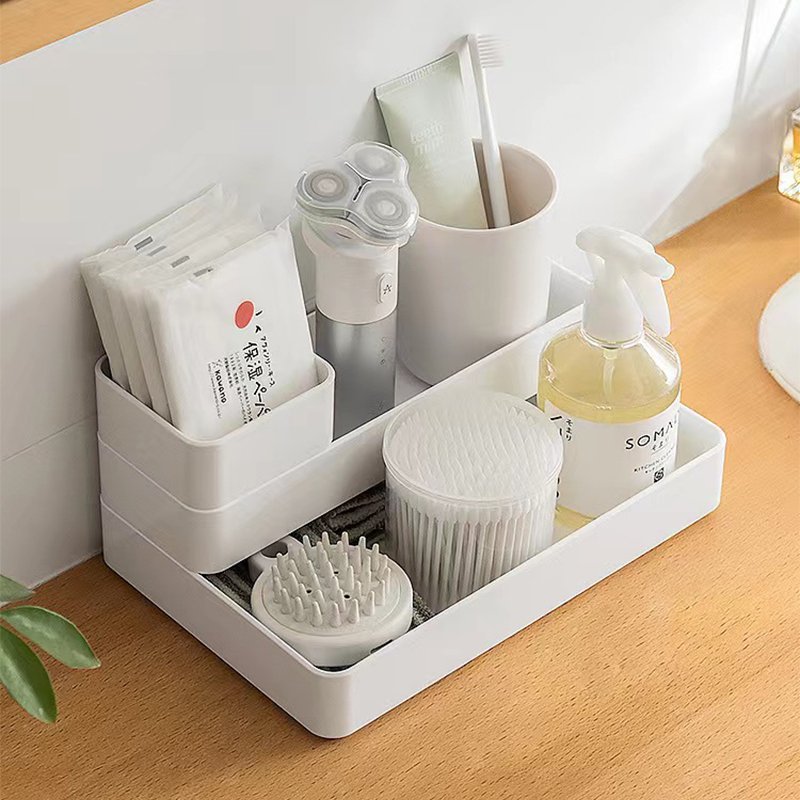 URU Durable Acrylic Color Storage Box Plastic Bathroom Organizer for Drawer