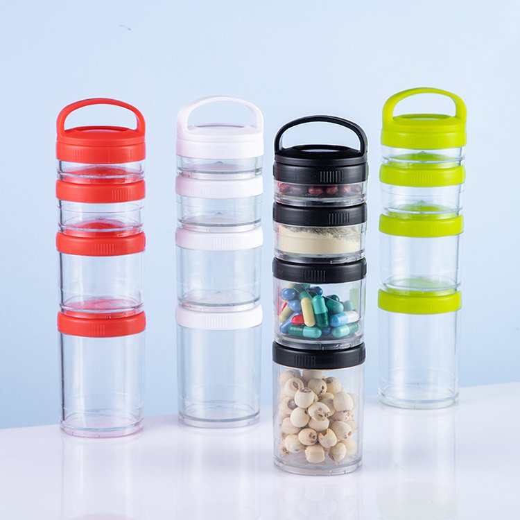 Stackable Snack Container Set Twist Food Storage Containers Portable Protein Powder Shaker Cup