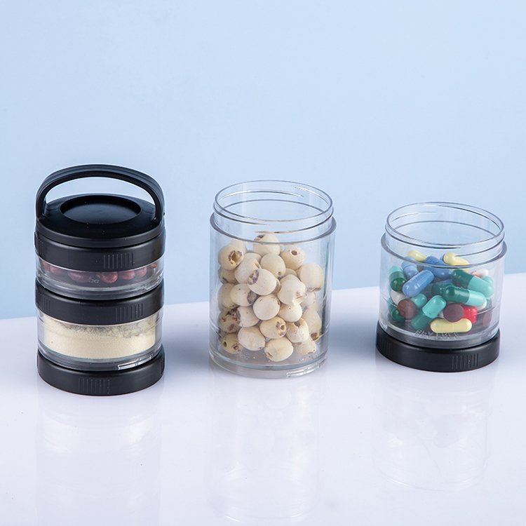 Stackable Snack Container Set Twist Food Storage Containers Portable Protein Powder Shaker Cup