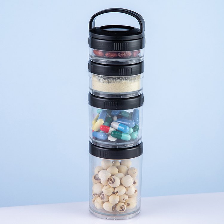 Stackable Snack Container Set Twist Food Storage Containers Portable Protein Powder Shaker Cup