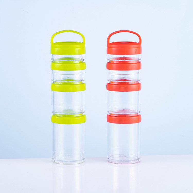 Stackable Snack Container Set Twist Food Storage Containers Portable Protein Powder Shaker Cup