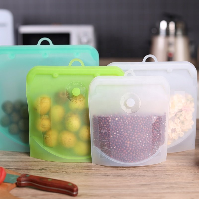 Best Seller Leakproof Food Grade Safe LFGB Food Grade Reusable Silicone Food Storage Snack Sandwich Bag For Kids