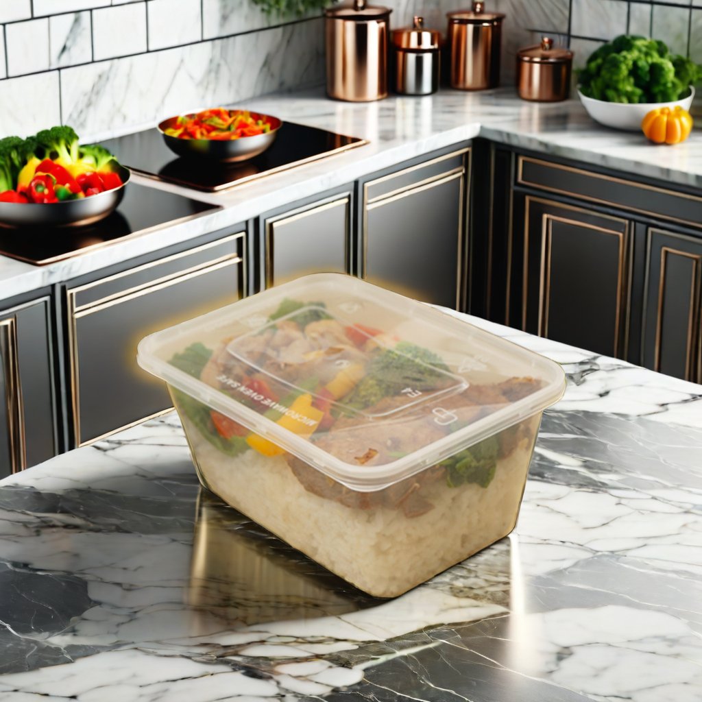 Disposable Rectangular Lunchbox 500ML--1000ML PP Takeaway Containers Eco-Friendly Recyclable Food Packaging for Takeout