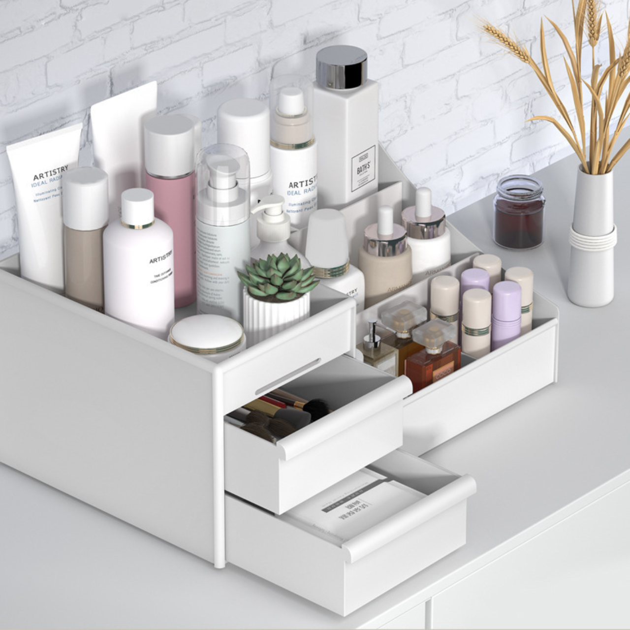 Storage Plastic Box Drawer type finishing desktop skincare lipstick multifunctional cosmetics plastic drawer