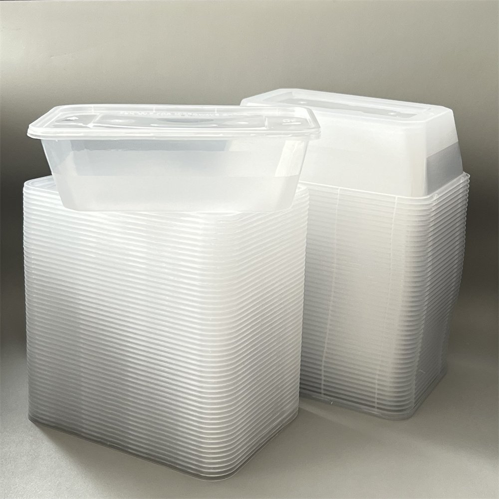 Kw Manufacturer 500ml 600ml Restaurant Take Out Packaging Food Grade Plastic Container With Lids for Food Storage