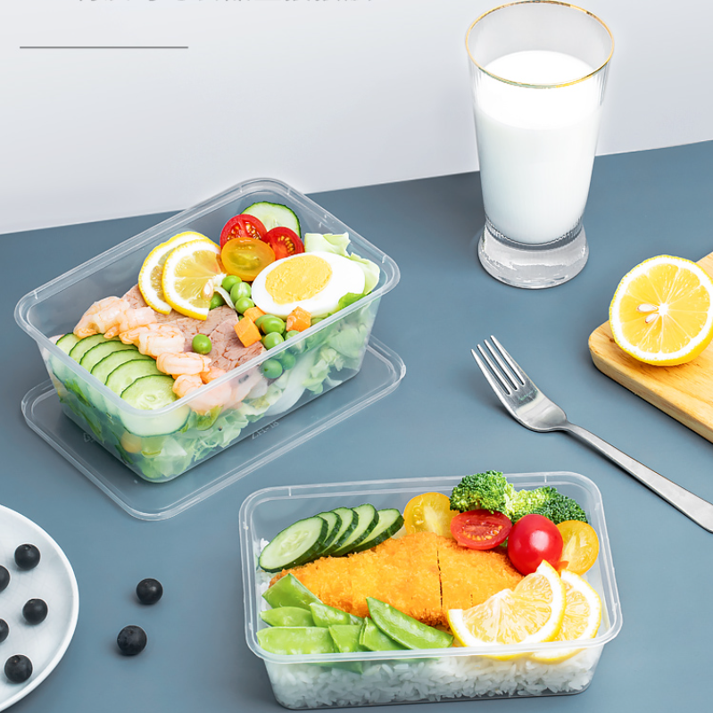 Kw Manufacturer 500ml 600ml Restaurant Take Out Packaging Food Grade Plastic Container With Lids for Food Storage