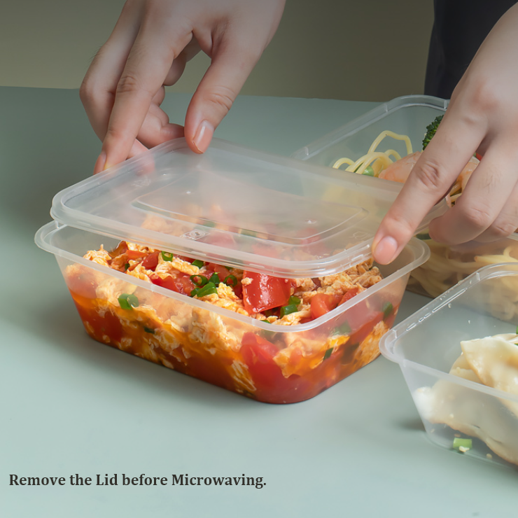 Kw Manufacturer 500ml 600ml Restaurant Take Out Packaging Food Grade Plastic Container With Lids for Food Storage