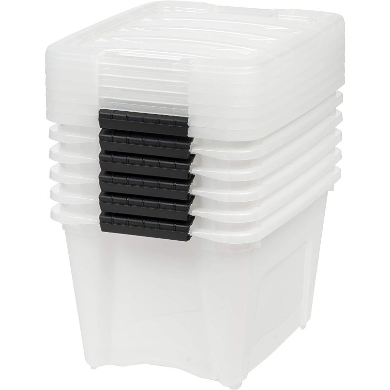 11L/12Qt Plastic Storage Bin boxes Tote Organizing Container with Durable Lid and Secure Latching Buckles Stackable and Nestable