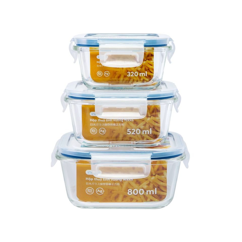 Hot Convenient Microwave Bento Square Heatable Insulated Lunch Box Food Container Heat resistant Glass Food Storage Container