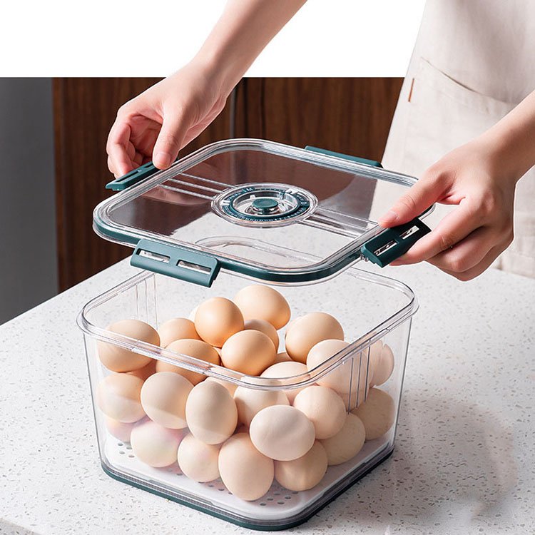 Hot Sale 3-pieces Meal Organizer Set Square Cereal Dispenser Refrigerator Airtight Kitchen Food Storage Box For Fresh-keeping