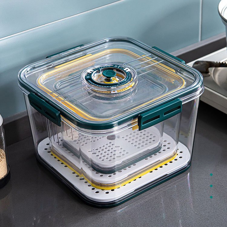 Hot Sale 3-pieces Meal Organizer Set Square Cereal Dispenser Refrigerator Airtight Kitchen Food Storage Box For Fresh-keeping