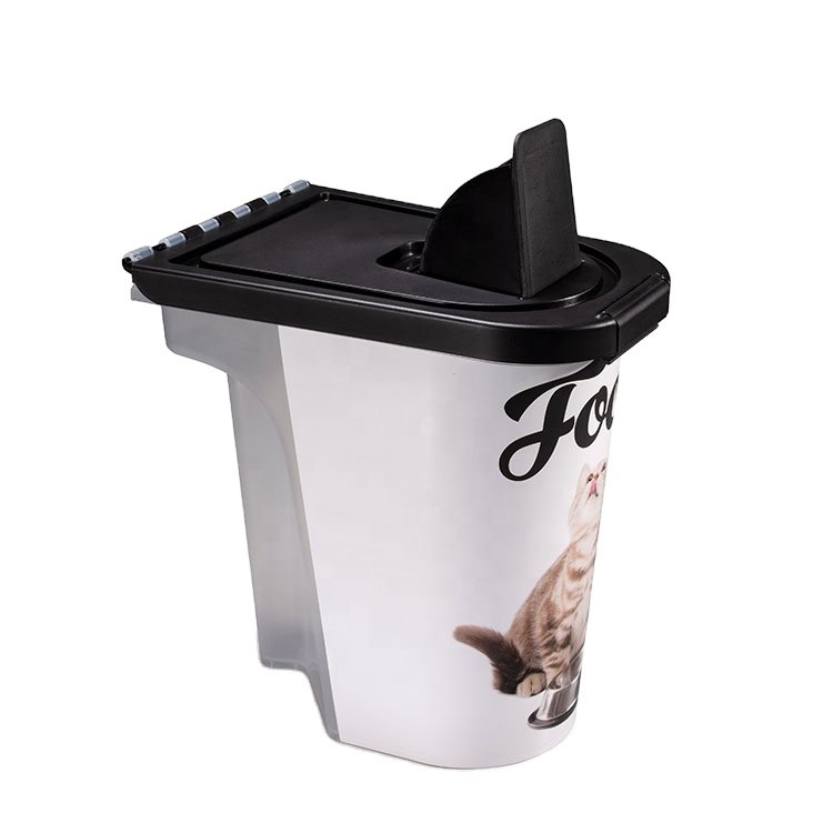 custom Logo printed iml pet food packaging disposable dog food container pet food storage with handle