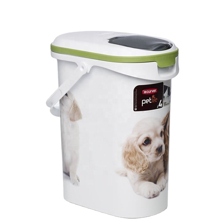 custom Logo printed iml pet food packaging disposable dog food container pet food storage with handle