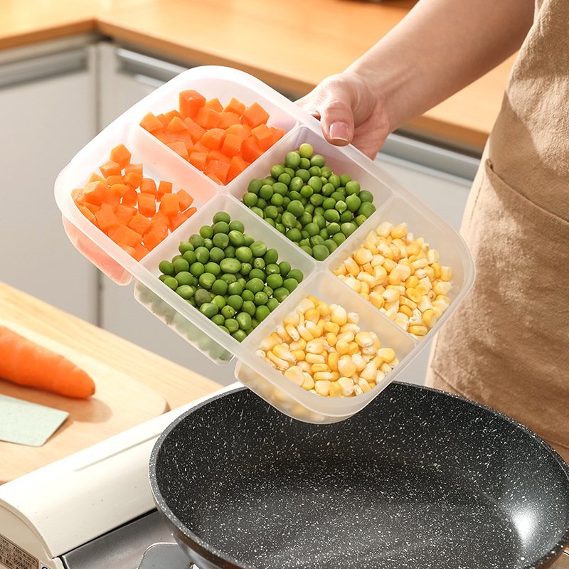 Kitchen Food Storage Box Refrigerator Frozen Meat Box Compartment Sealing Onion Ginger Garlic Prepared Vegetables Box