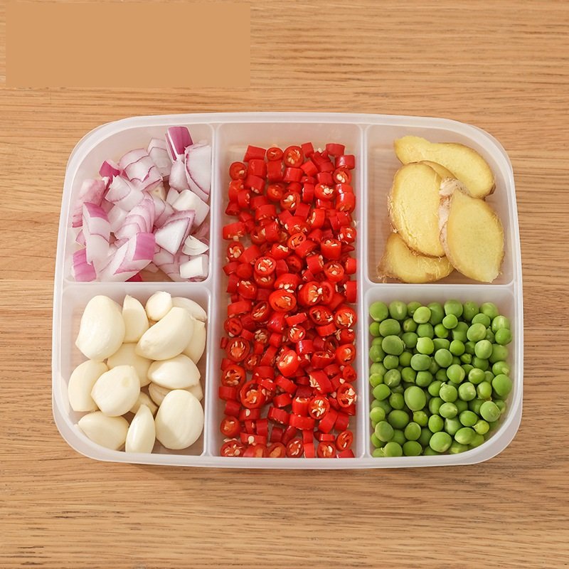 Kitchen Food Storage Box Refrigerator Frozen Meat Box Compartment Sealing Onion Ginger Garlic Prepared Vegetables Box