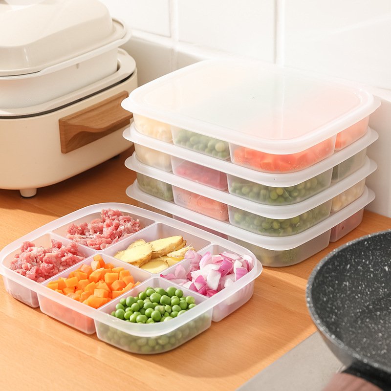 Kitchen Food Storage Box Refrigerator Frozen Meat Box Compartment Sealing Onion Ginger Garlic Prepared Vegetables Box